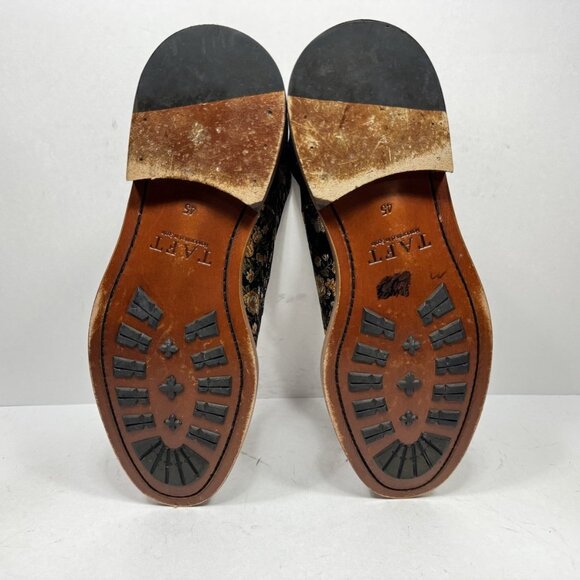 TAFT Jack in Eden Dress Boots Men’s Size 12 EU 45 Black and Gold Floral - Picture 6 of 8